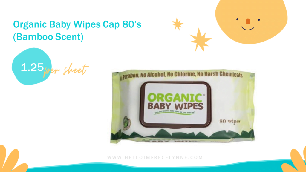 Organic Baby Wipes Cap 80’s (Bamboo Scent)