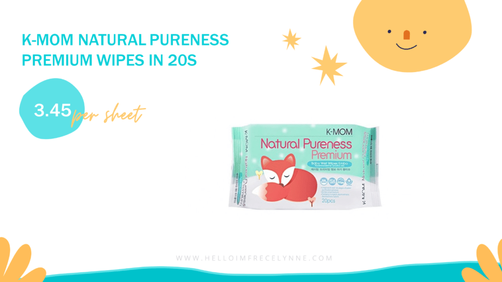 K-MOM Natural Pureness Premium Wipes in 20s